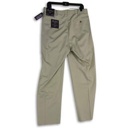 NWT Mens Tan Flat Front Straight Leg Golf Chino Pants Size 34x32 alternative image