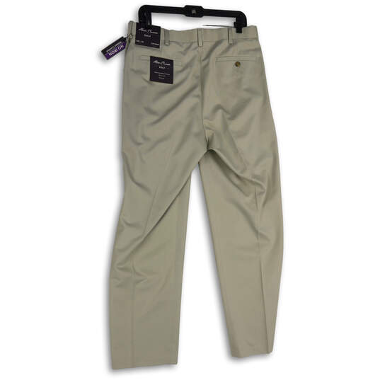 NWT Mens Tan Flat Front Straight Leg Golf Chino Pants Size 34x32 image number 2