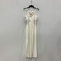 NWT Womens Ivory Halter Neck Back Zip Sleeveless Maxi Dress Size 6 P image number 2