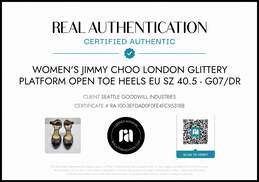 Jimmy Choo London Women's Glittery Platform Open Toe Heels Size 9 w/COA alternative image