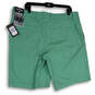 NWT Mens Green Printed Opti-Dri Flat Front Pockets Chino Shorts Size 38 image number 2