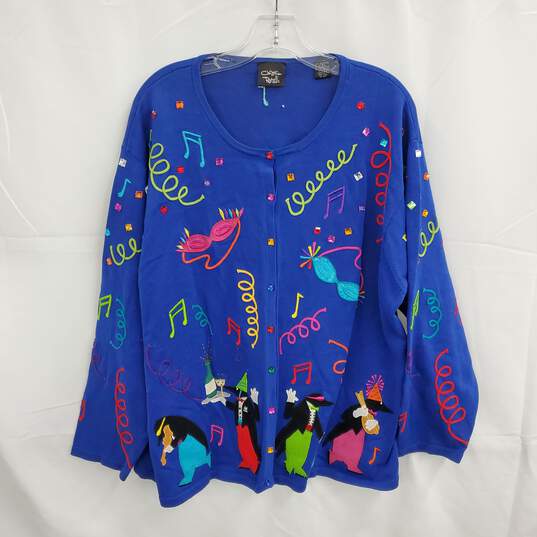 Vintage Christina Rotelli Penguin Party Cardigan Sweater No Size image number 1
