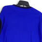 Mens Blue Round Neck Long Sleeve Pullover Thermal Sleepwear Shirt Size 2XL image number 4