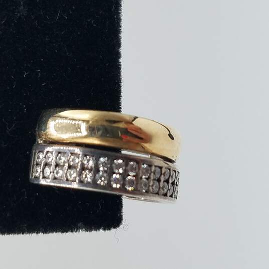 14k Gold 925 CZ Omega Back Huggie Earrings 5.8g image number 2