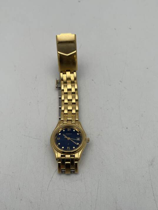 Womens Gold Tone Water Resistance Stainless Steel Round Wristwatch 68g image number 3