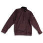 Womens Purple Long Sleeve Mock Neck Quarter Zip Pullover Sweatshirt Size S image number 1