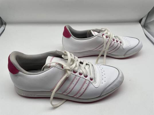Womens 676120 White Pink Leather Round Toe Lace Up Golf Shoes Size US 8 image number 2