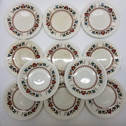 Lot of 11 Spode's Centurion Braganza Dessert Plates & Saucers image number 1