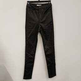 NWT Womens Black Ada Coat Faux Leather 5 Pocket Stretch Skinny Jeans Size S