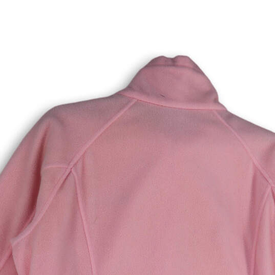 Womens Pink Fleece Long Sleeve Mock Neck Pockets Full-Zip Jacket Size XL image number 4