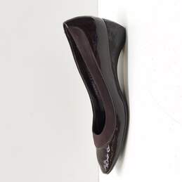 Salvatore Ferragamo Women's Brown Patent Leather Wedge Flats Size 6 alternative image