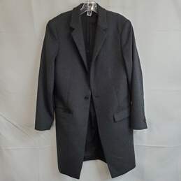 Allsaints charcoal gray single button wool overcoat size 36