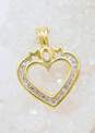 10k Yellow Gold Mom Heart Diamond Accent Pendant 1.9g image number 1