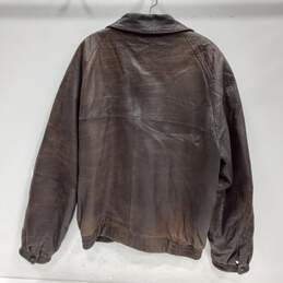 Pelle Studio Brown Leather Bomber Jacket Men's Size L alternative image