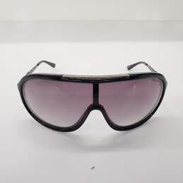 Emporio Armani Black Shield Frame Purple Lens Sunglasses EA 9879
