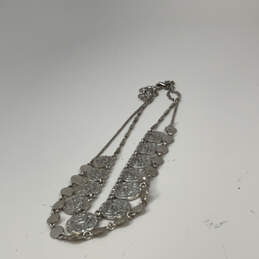 Designer Lucky Brand Silver-Stone Round Shape Engraved Statement Necklace alternative image