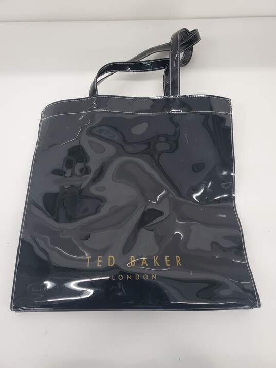 Ted Baker Black With Black/Pink Bow Icon Tote Bag 14" Tall x 14.5" Used image number 2