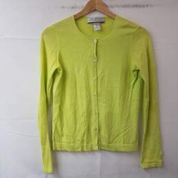 The Works Saks Fifth Ave. Lime Green Button Sweater Women's P