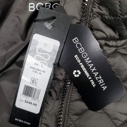 NWT BCBGMAAXAZRIA WM's Eco Friendly Silver Tone Hooded Puffer Jacket Size L image number 4