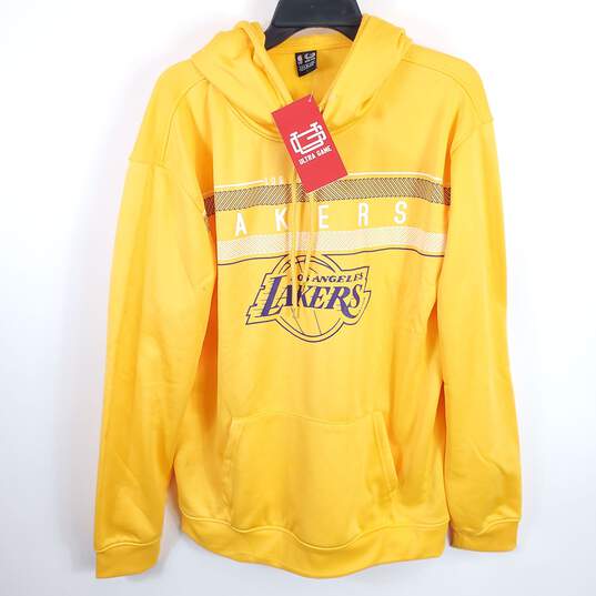 Ultra Game Men Gold LA Lakers Pullover Hoodie XL NWT image number 1