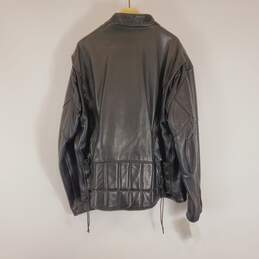 Men Black Leather Jacket L alternative image