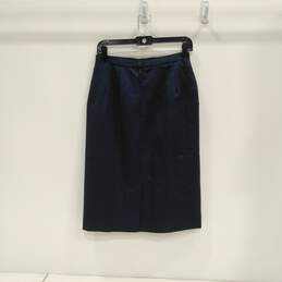 Womens Blue Wool Knee Length Straight And Pencil Skirt Size 8