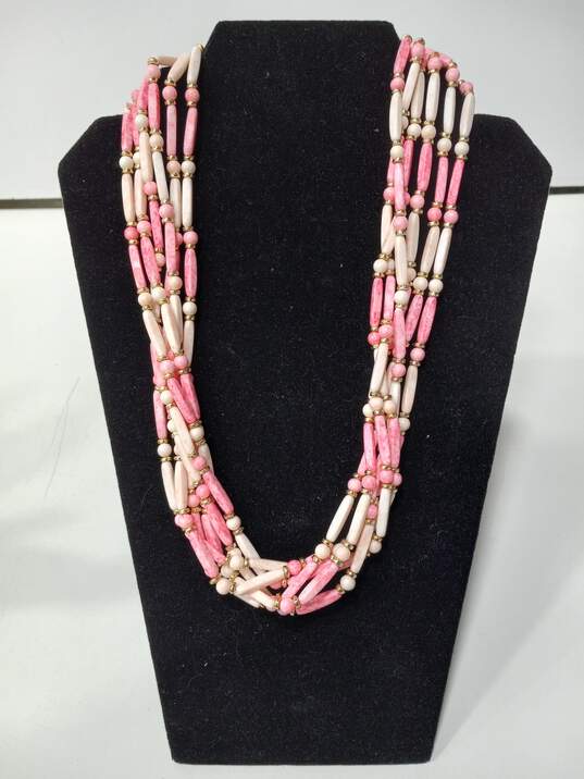 5 Piece Pink Beaded Jewelry Bundle image number 5