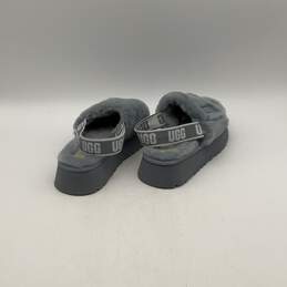 Womens Disco Gray Lamb Fur Open Toe Slip On Platform Heel Slide Slippers Size 9 alternative image
