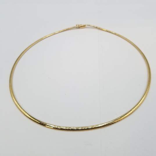 14K Gold 17in Omega 3mm Chain Choker 14.3g image number 1