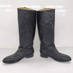 Frye Lindsay  Plate Boots in Black Leather Women's Boots Size 6B alternative image