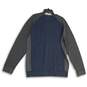 NWT DKNY Mens Gray Navy Blue Knitted Crew Neck Long Sleeve Pullover Sweater XXL image number 2