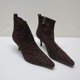 Donald Pliner Animal Print Leather Upper Boots Women Sz 9.5