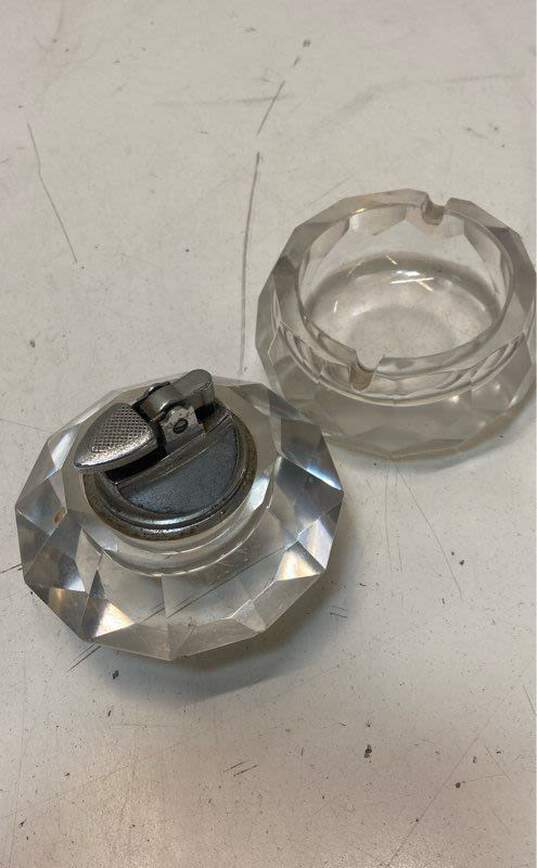 Cut Glass Crystal Nesting Lighter Set Vintage Mid Century image number 4
