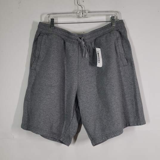 Mens Drawstring Waist Flat Front Slash Pockets Sweat Shorts Size XL image number 1