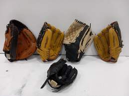 Baseball Gloves Assorted 5pc Lot