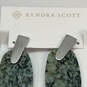 Designer Kendra Scott Silver-Tone Aragon Stone Dangle Earrings W/ Dust Bag image number 4