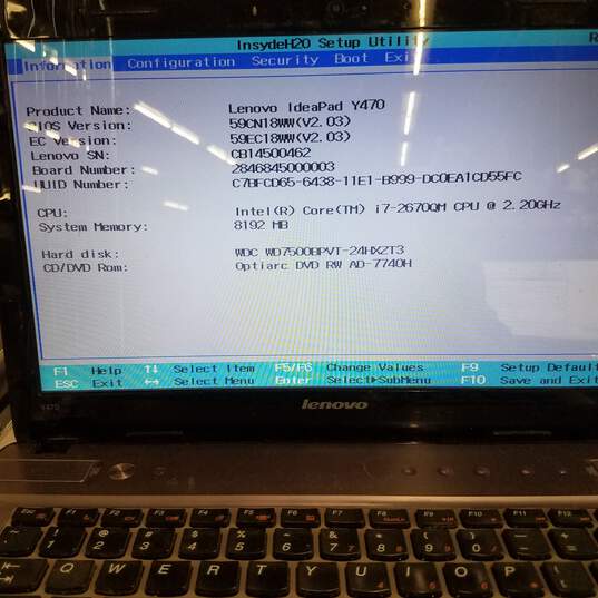 Lenovo IdeaPad Y470 14in Laptop Intel i7-2670QM CPU 8GB RAM 720GB HDD image number 8