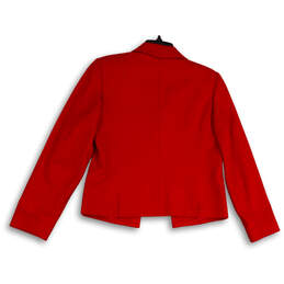 Womens Red Collar Long Sleeve Regular Fit Formal Open Front Blazer Size 6 alternative image