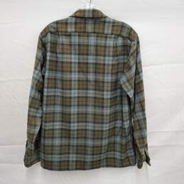 VTG Pendleton MN's Green Plaid Long Flannel Sleeve Shirt Size S alternative image
