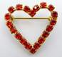 Romantic Vintage & Contemporary Icy Rhinestone Heart & Rose Gold Tone Brooches 30.1g image number 3