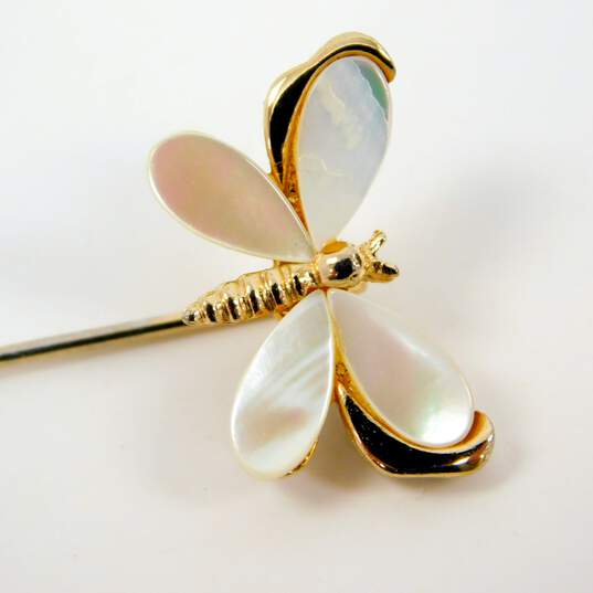 Mixed Metals Enamel & Rhinestone Butterfly & Dragonfly Brooches image number 5
