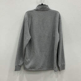 NWT Mens Gray Black Mock Neck 1/4 Zip Long Sleeve Pullover Sweatshirt S alternative image