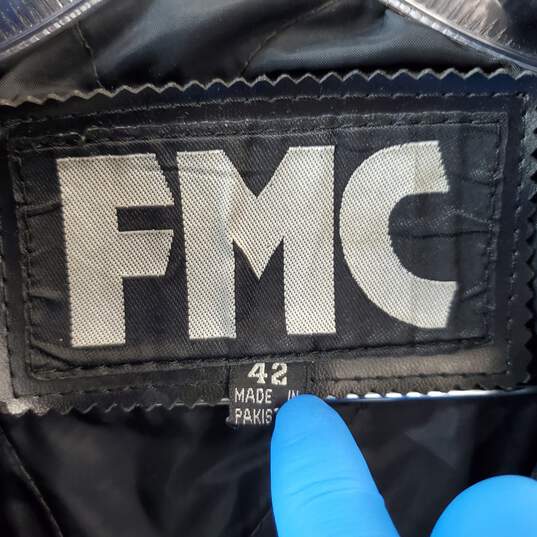 FMC Black Leather Motorcycle Jacket image number 3