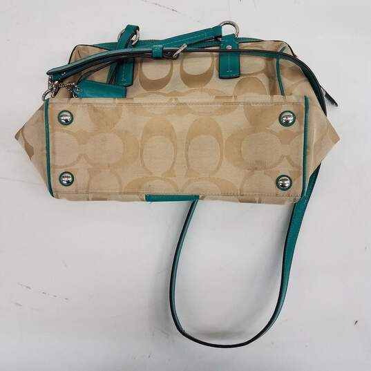 Coach Turquoise & Tan Satchel image number 2