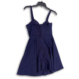 Womens Blue Wide Strap Sleeveless Knot Back Zip Fit & Flare Dress Size XS alternative image