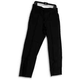 NWT Mens Black Flat Front Slash Pockets Straight Leg Dress Pants Size 32R