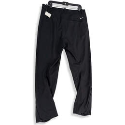 NWT Mens Black Flat Front Zipped Pockets Straight Leg Golf Ankle Pants Sz L