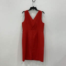 NWT Womens Red Sleeveless V-Neck Back Zip Fancy Sheath Dress Size 12 alternative image