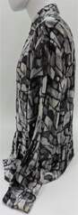 Gianni Versace Black & White Graphic Print Medusa Meander Shirt 50L W/COA image number 5