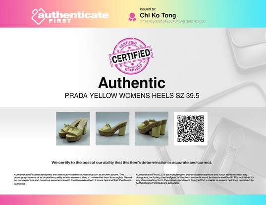 Prada Yellow heel Heel Women 9 image number 10
